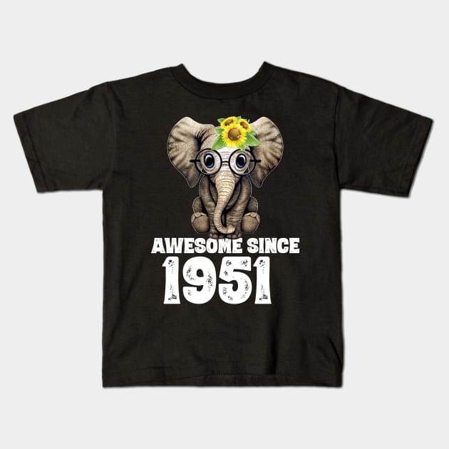 Awesome since 1951 69 Years Old Bday Gift 69th Birthday Kids T-Shirt by DoorTees